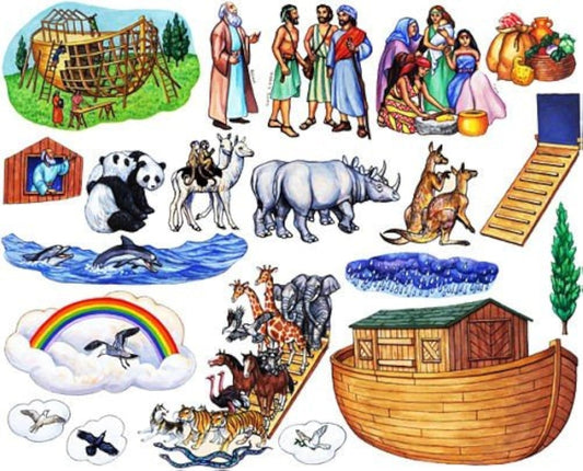 Story Time Felts Noah's Ark Bible Felt Figures for Flannel Board Stories Noah Animals Ark (Medium Precut- Adult 4.75" Tall)