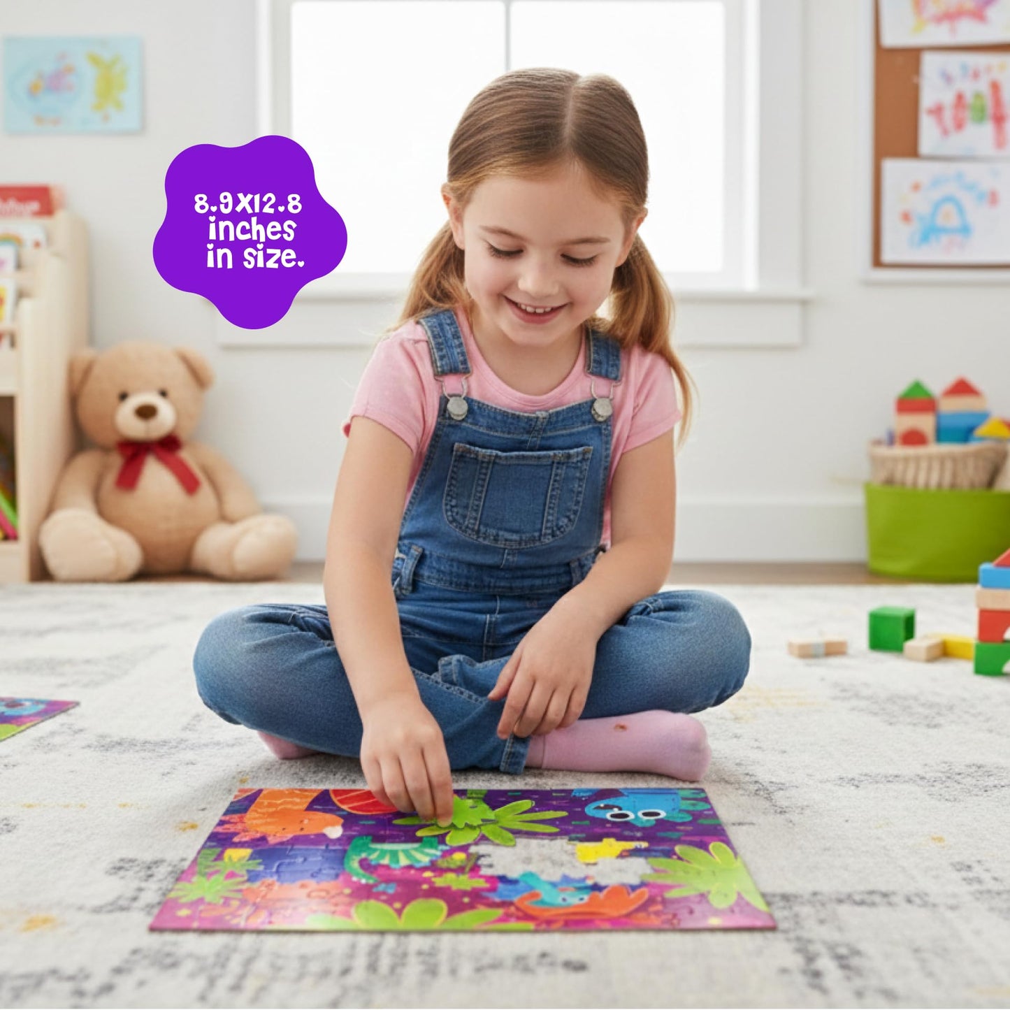 Dinomini Floor Puzzles for Toddlers 4-in-1 Value Pack - 4 x Puzzles for Toddlers 2-4 - 24, 36, 48 & 60 Pieces - Preschool Learning Activities - Learning & Educational Toys