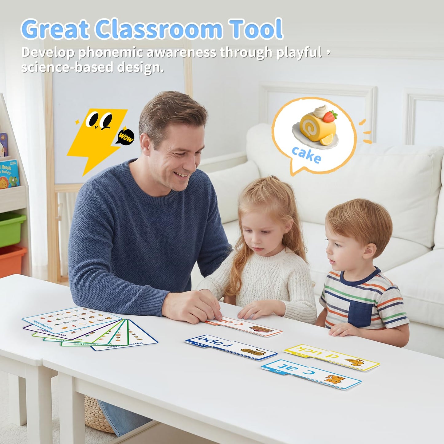 Sinoome Word Family Build Book, Fun Phonics Flash Cards, 40 Read & Rhyme Flip Books, Learn to Read for Kids Ages 4-8, Educational Flash Cards for Kindergarten, Fun Sight Words & Phonics Games