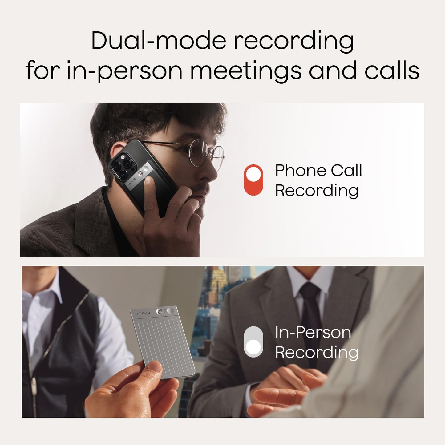 Plaud Note AI Voice Recorder, Note Taker w/Case, App Control, Transcribe & Summarize with AI, Support 112 Languages, for Meetings, Calls, Lectures, Professionals, Teams, Silver, Non-Pro Version