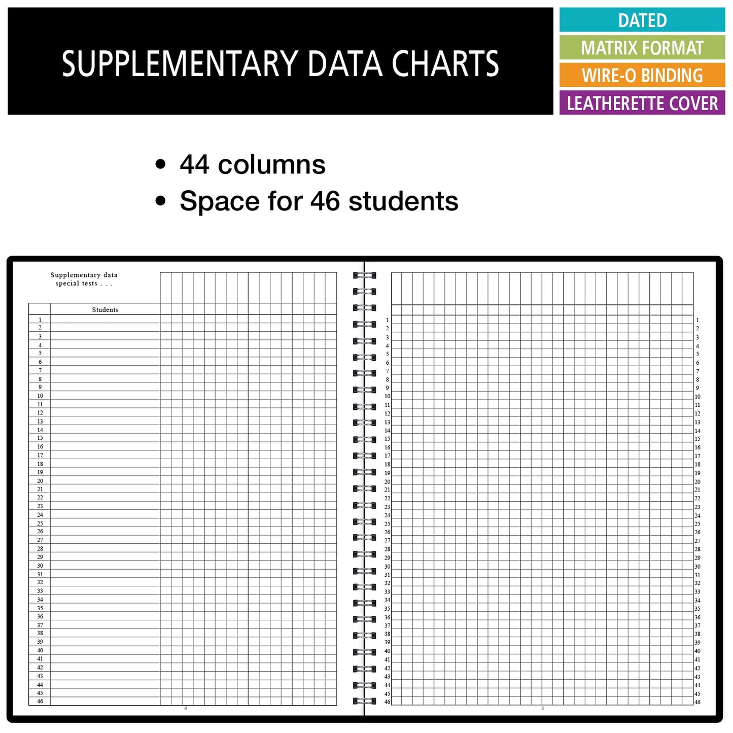 Elan Publishing Company Dated Teacher Lesson Plan 6 Period: Days Vertically Down The Side Dated for 2026-2027 Academic Year (Black)