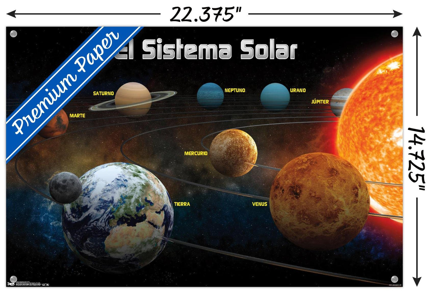 El Sistema Solar 2013 (Solar System) Wall Poster with Push Pins