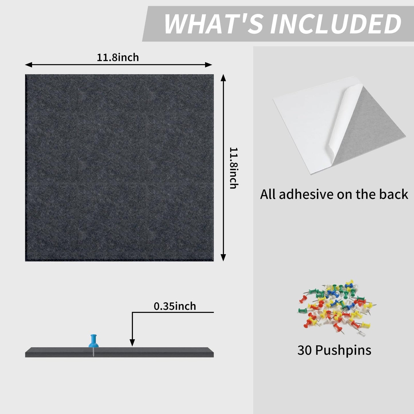Large Bulletin Board 48"x 24" Cork Boards for Walls, 8 Pack Felt Wall Panels Photo Board, Cork Board for Office Home Pin Board