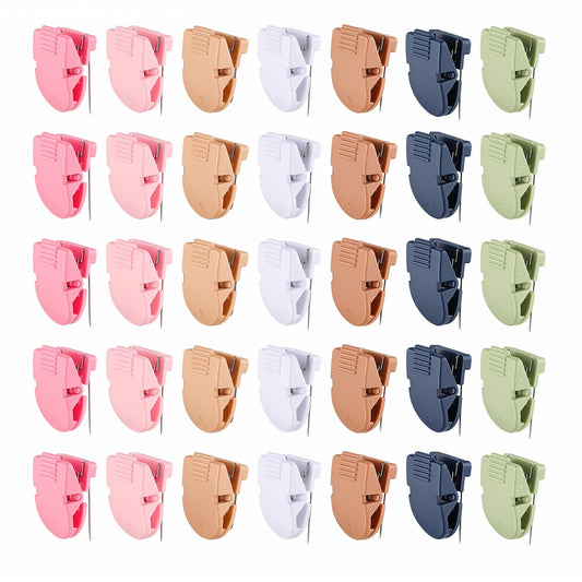 WSICSE 35 Pcs Cubicle Clips Cubicle Accessories for Fabric Partition Panel Wall Clip, Cubicle Hooks for Notes Photos Memos Files in Office Classroom Home (Boho Color)