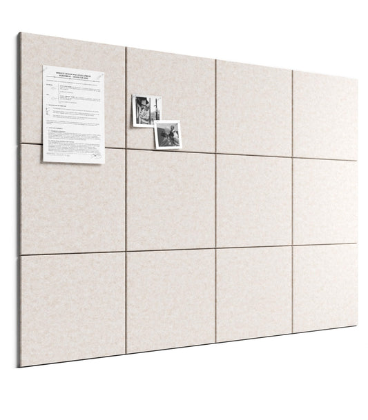 Bumusty Large Cork Board 48" x 36" Alternative - 12 Pack Felt Wall Tiles with 70 Safe Removable Adhesive Tabs, 30 Pushpins, Cork Boards for Walls Pin Board Bulletin Board Office Decor (Oatmeal)