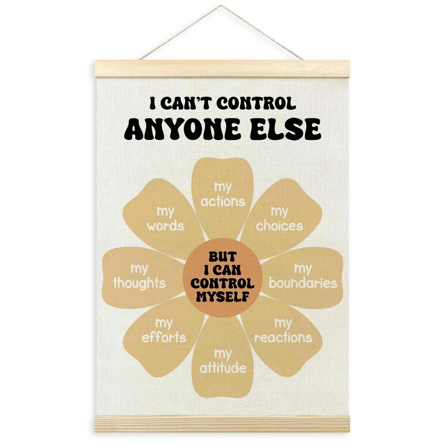 TLESKE Mental Health Classroom Poster Hanger Frame, Psychology Hanging Wall Art Room Decor for School Counselor Therapy Therapist Office, Things I Can Control Banner Print, Calming Room Decor, 12x16