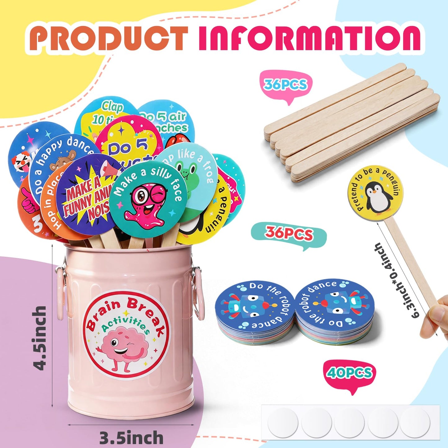 Brain Break Activities for Classroom Management Tools, 36 Pcs Classroom Games Set for Focus, Preschool Kindergarten Autism Classroom Must Haves Elementary Prek Essentials