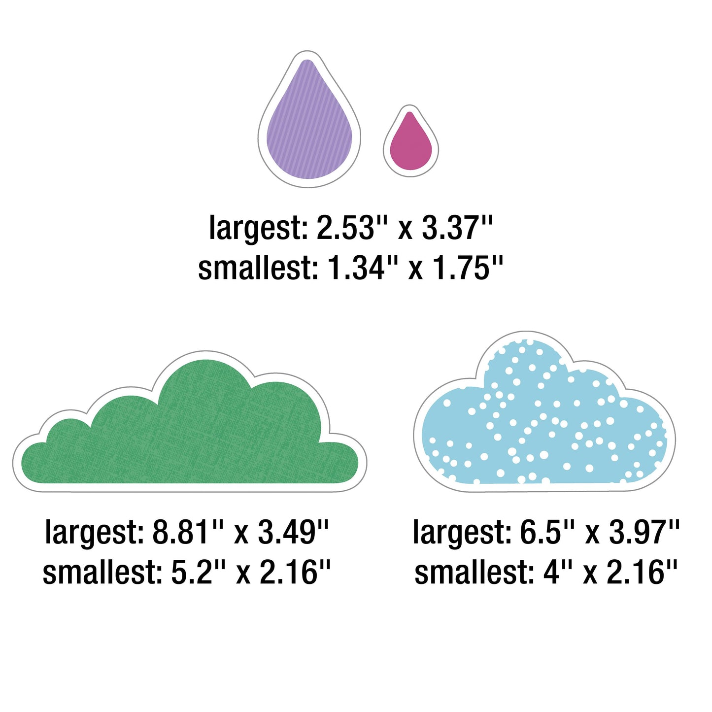 Carson Dellosa Crafty and Cool 69-Piece Motivational Bulletin Board Set, Banner with Inspirational Quote, Sun, Clouds, Grass, and Raindrops Classroom Decor