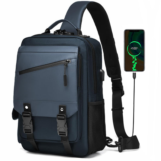 Leaper Anti-Theft Crossbody Sling Bag：one-handed quick-open lock in 3 seconds & hidden zippered pockets for Travel, Work & Daily Commute, DarkGreen