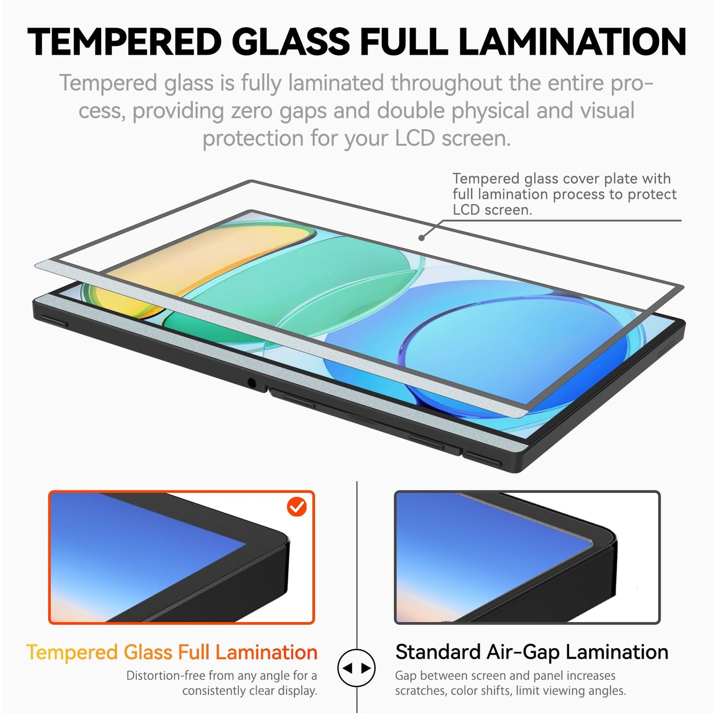Intehill 14" Portable Monitor, 1200P Self-Standing Portable Screen with Full Laminated Tempered Glass, 16:10 USB-C HDMI External Display with Speakers, Travel Monitor Second Screen for Laptop, F14ZA