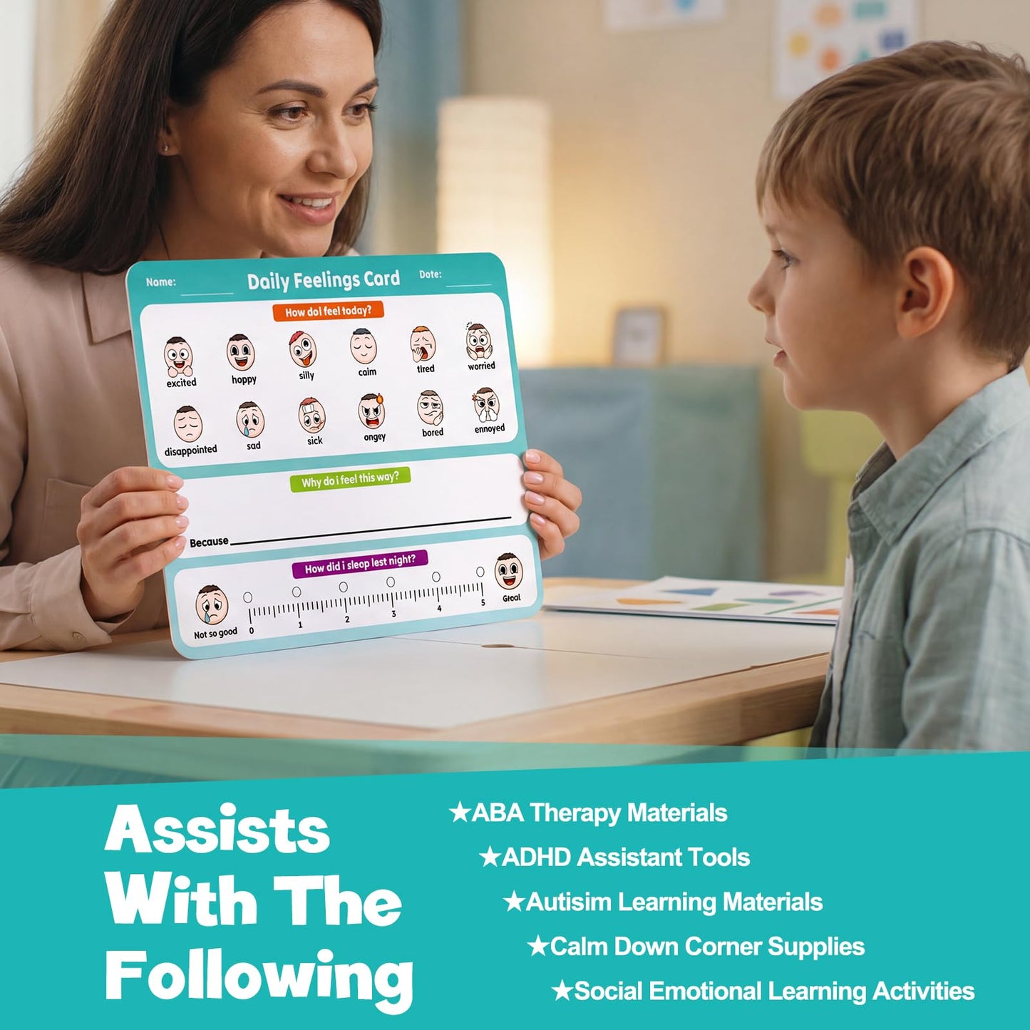Aizweb Big Feelings Deck-12 Pack 9x12" Dry Erase Emotions Flash Cards with Coping Skills,Feelings Chart for Kids,Autism & ABA Tools,Calm Down Corner Supplies for Preschool Kindergarten Classroom