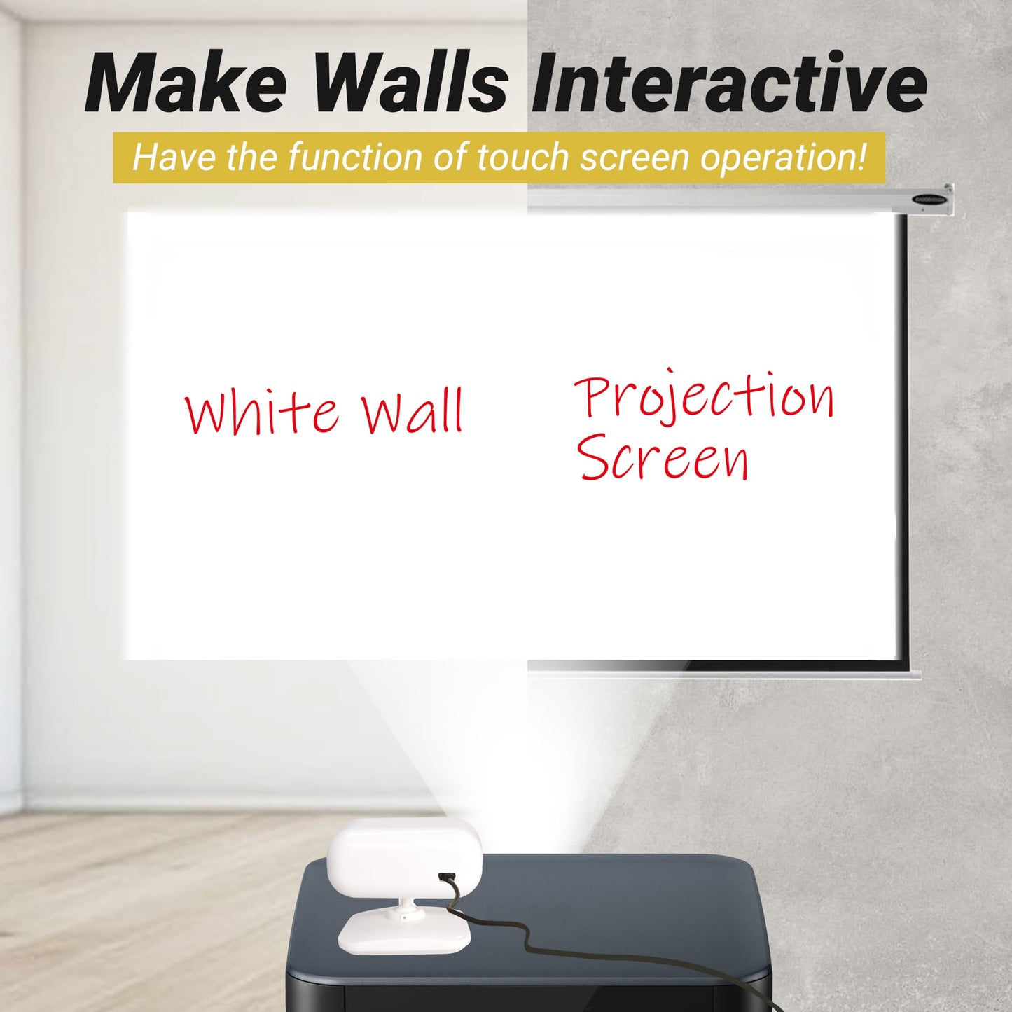 Interactive Whiteboard System -Smart Whiteboard with Electronic Pen, Compatible with Long Focus Projection, for Home Office Classroom and Presentation, Only for Windows