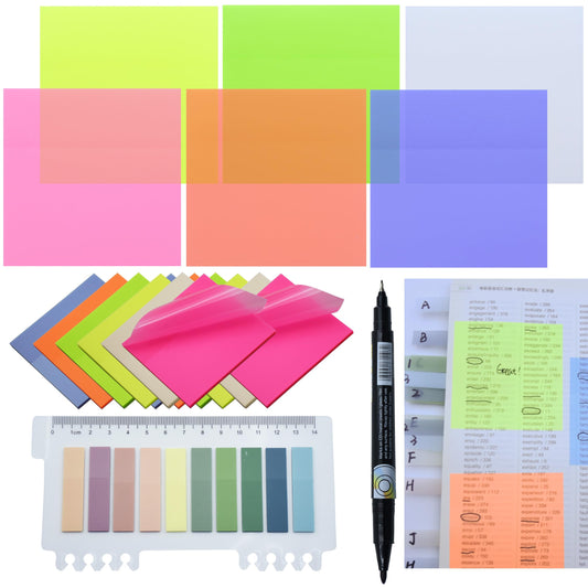 YOUDEFUL 800Pcs Transparent Sticky Notes, 3"x3" Clear Sticky Notes, Waterproof Translucent Sticky Note Pads for Books Annotation, Clear Post it Notes for Bible Study, School, Office