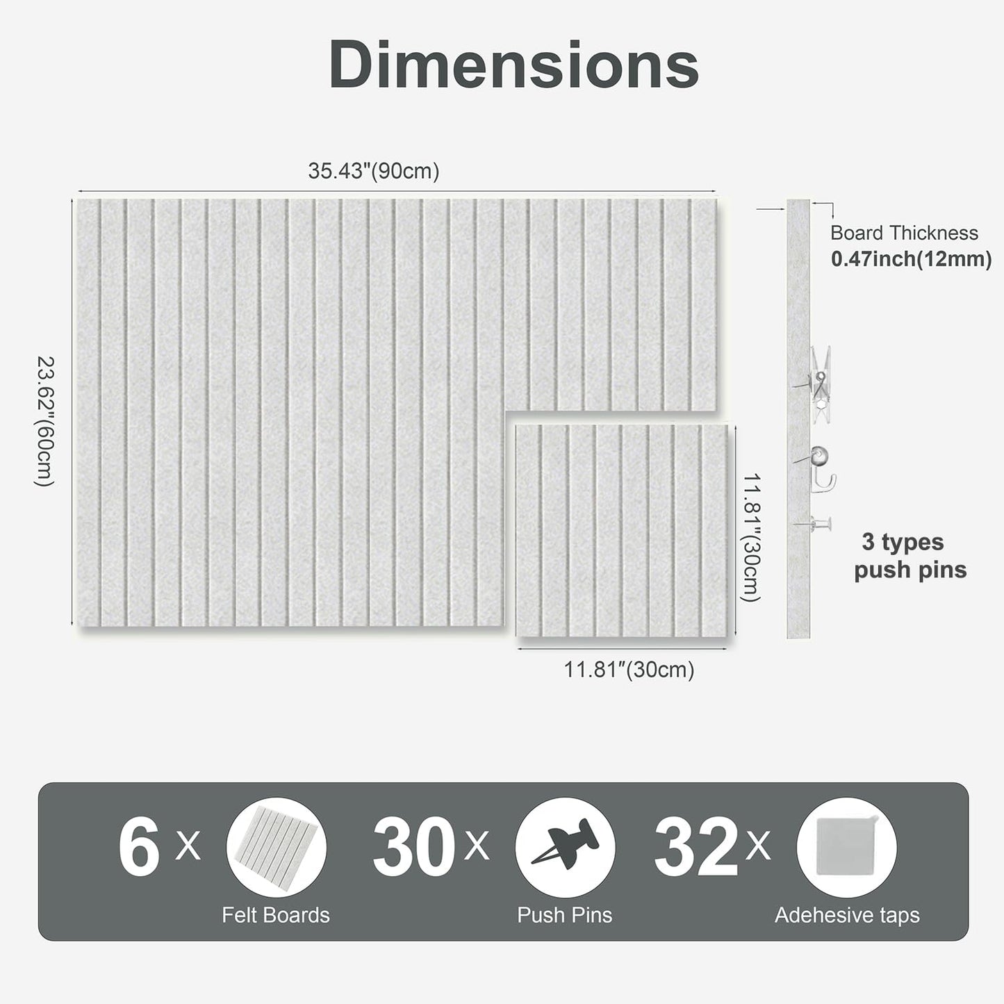 G Gamit 0.47" Thick Felt Pin Board 36"x24" Large Cork Board Alternative 6 Pack 11.81"x11.81"Felt Bulletin Board Wall Tiles Notice Board with 30 Pushpins for Home Office School(Fine-Light Camel)
