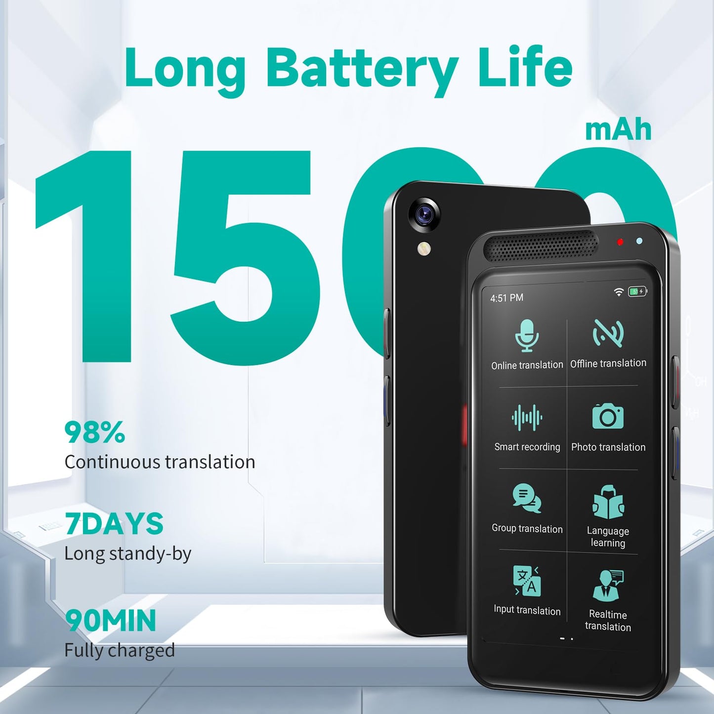 Language Translator Device No WiFi Needed, Tradutor de Idiomas, Upgrade AI Translator Support ChatGPT, Real Time Voice Translation with 150+ Languages, Offline/Photo Translation for Business, Learning