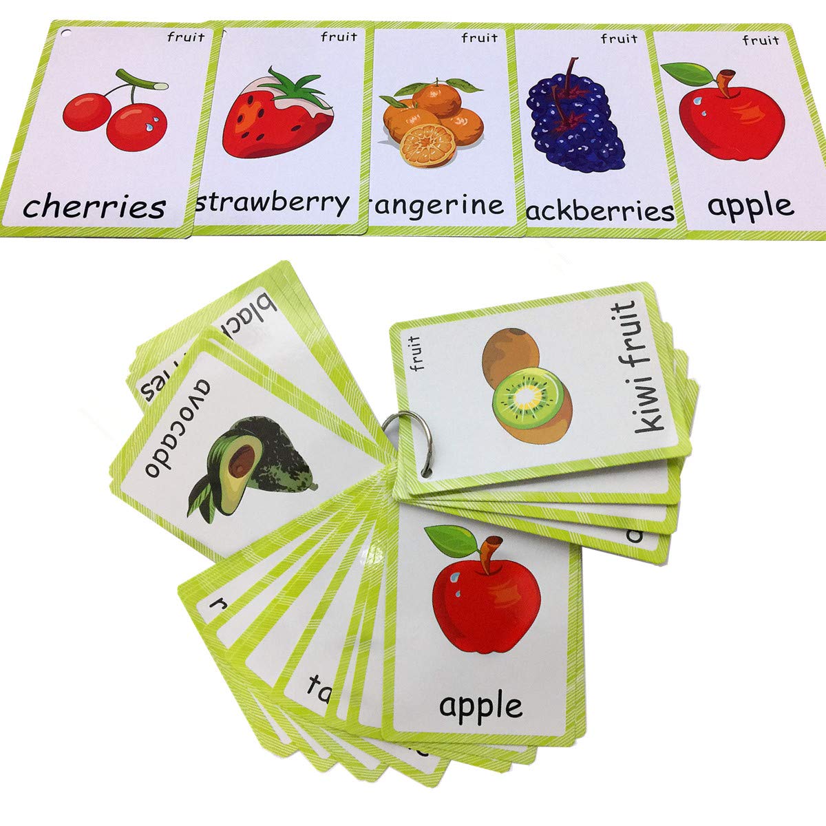Set of Fruit and Vegetable Flash Cards for Toddlers | Kids Learning Flashcard & Montessori Pocket Cards Toys | Perfect for Pre-K Decor Background Wall Stickers, Teacher/Autism Therapists Tools