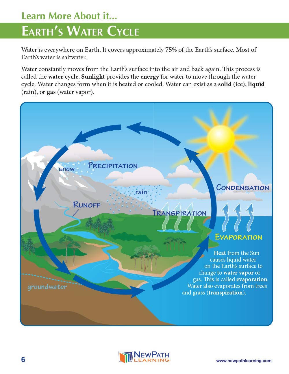 NewPath Learning Water Cycle 3-D Paper Model Making Kit, Set/5 Full-Color, Paper Model Templates & Teacher Guide (24-7817)