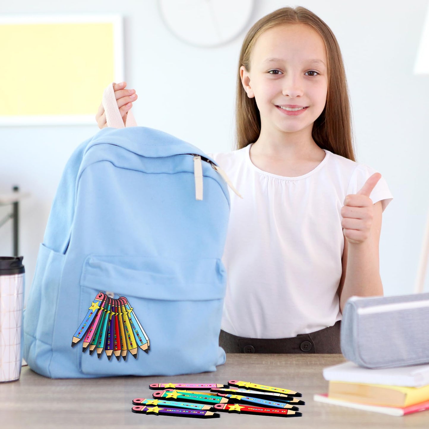 Eersida 150 Set VBS 2026 100 Pcs Awesome Attendance Sticks with 50 Pcs Chains Awards Back to School Star Wearable Incentives to Increase Student Awesome Attendance Gifts for Teacher School Classroom