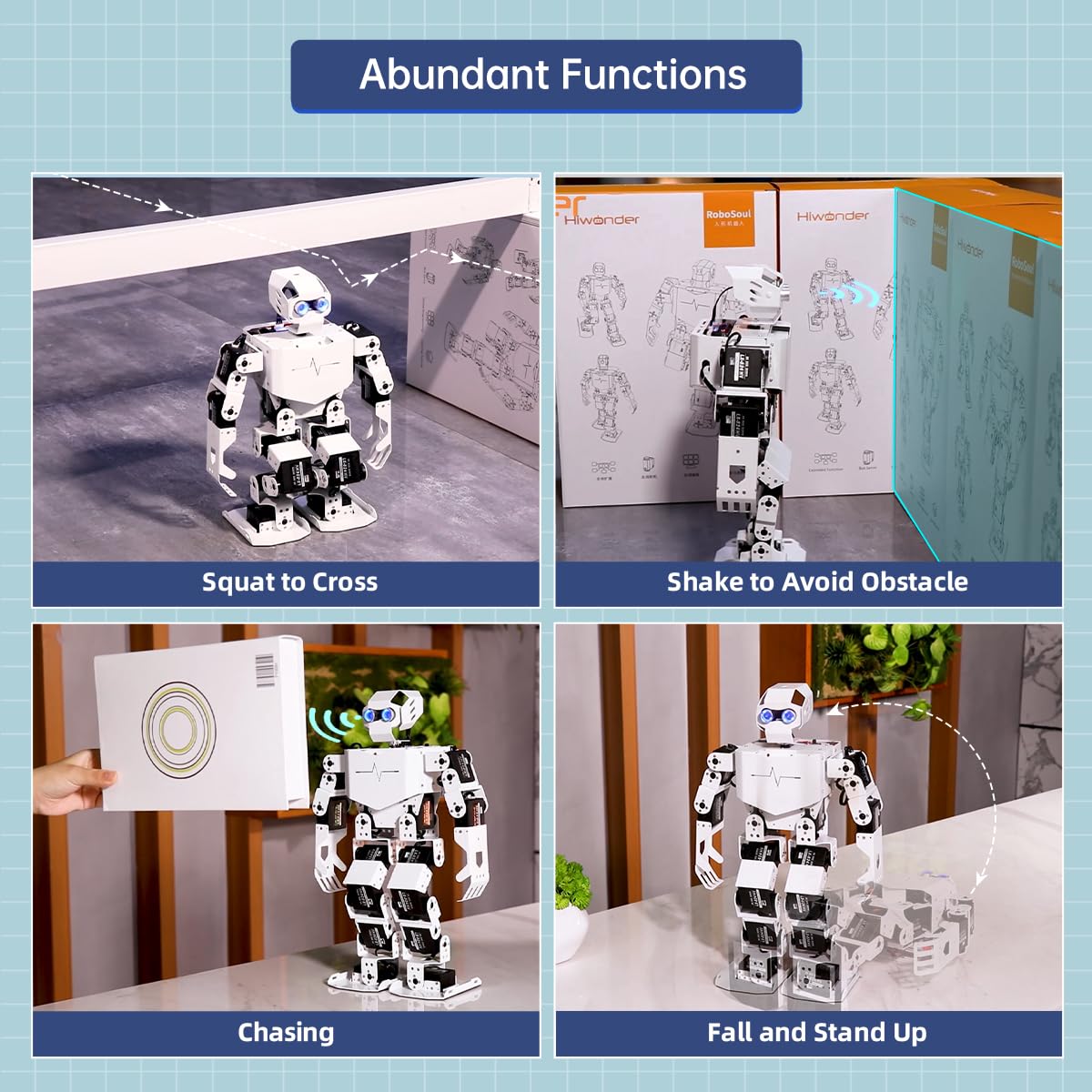 AI Vision & Voice Interaction Robot for Arduino Scratch Python Programming 17DOF Humanoid Robot Large AI Model STEM Project Education Voice Command Walking Dancing Self-Stand Up, Tonybot Advanced kit