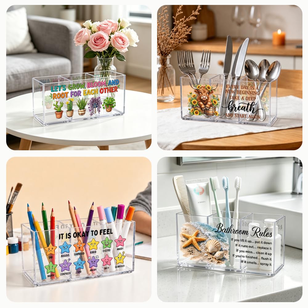 UAKXOIF But Did You Document It Funny Office Acrylic Pen Holder, 3 Compartment Desk Organizer for Coworkers Colleague Teacher, Work Desk Accessories for Home Office School Supplies Storage