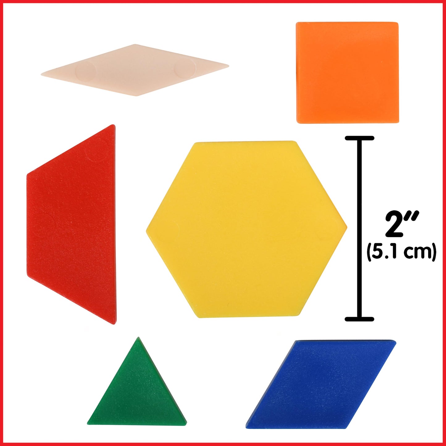 edxeducation Plastic Pattern Blocks | Set of 250 | Math Manipulative for Fractions, Symmetry, Patterning and Creativity , up to 12 years| Math Supplies for Classroom