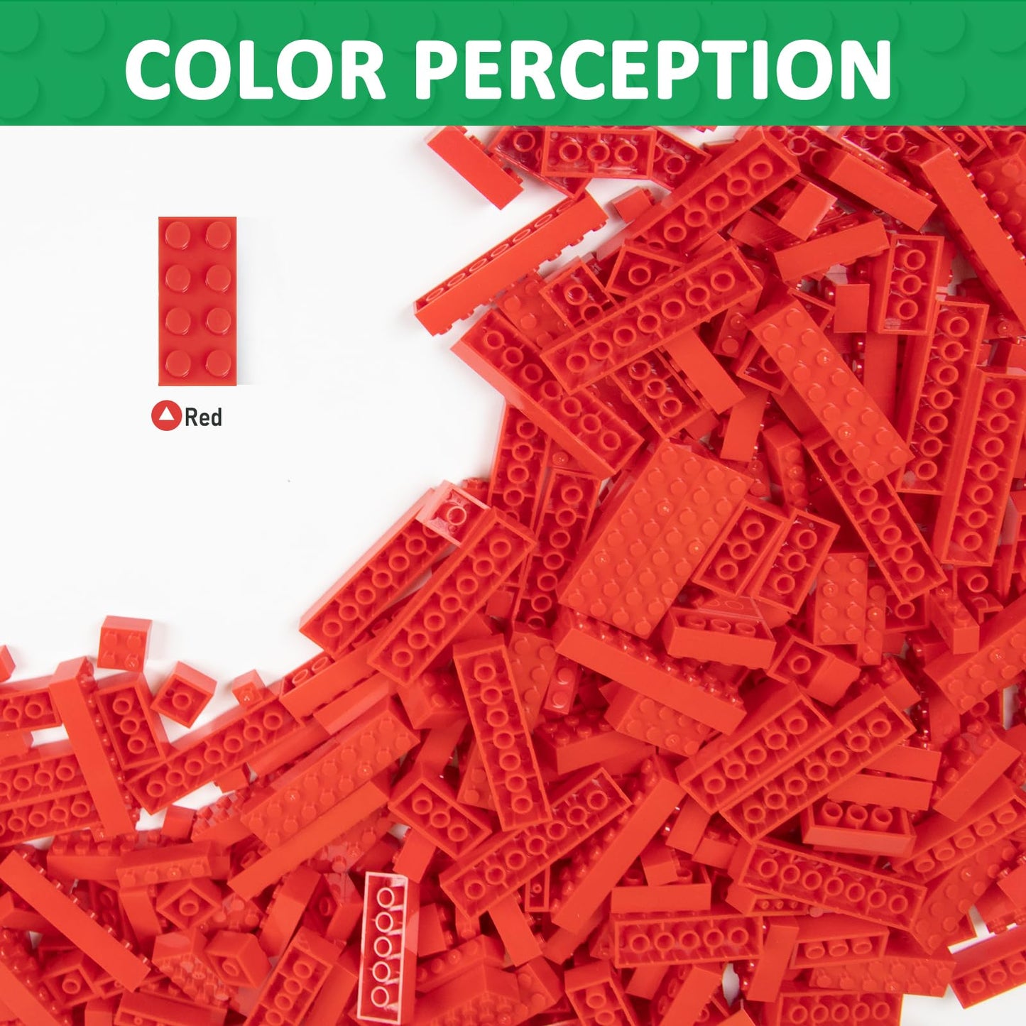 Cabeeskii 560 Pieces Red Classic Building Blocks Bulk with 2 Base Plates, Building Bricks in 7 Size, Compatible with All Major Bricks, for Kids & MOC Lovers