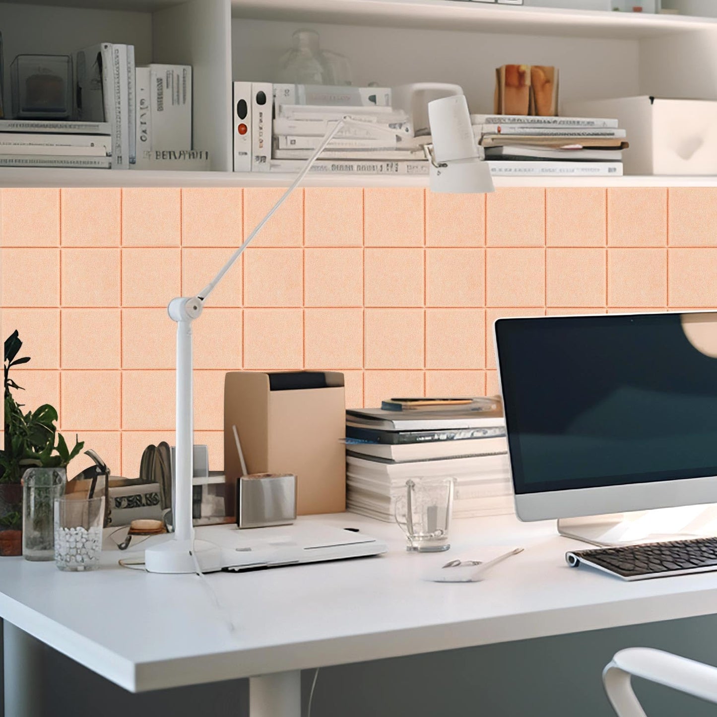 Honoson 12 Pack 48 x 36 Inches Large Cork Board Felt Wall Tiles with Safe Adhesive Large Decorative Vision Wall Board for Walls Home Office(Light Pink)