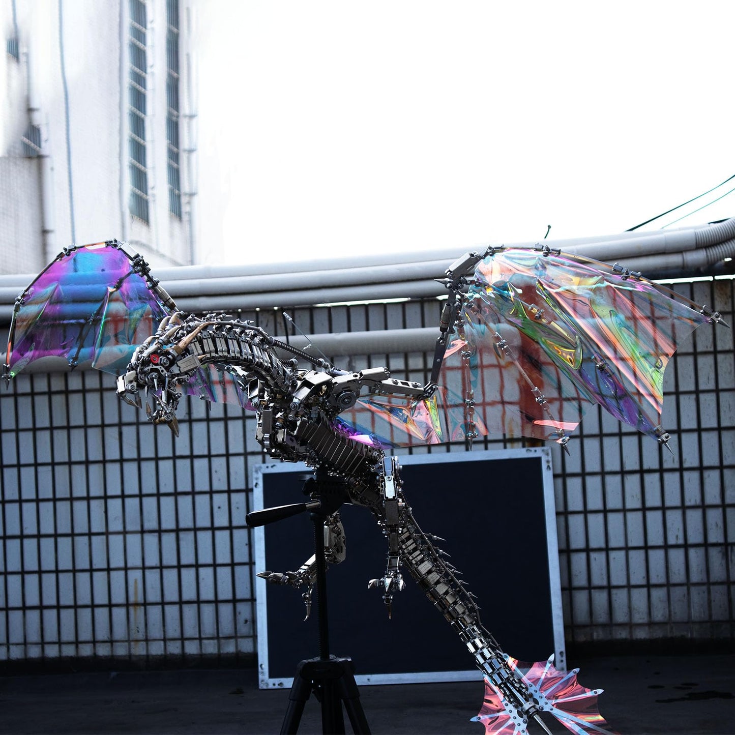3D Metal Puzzle for Adults - Bloodthirsty Aurora Dragon Model Kit, 3000+ Pieces, 126cm Long - Mechanical DIY Assembly for Collectors