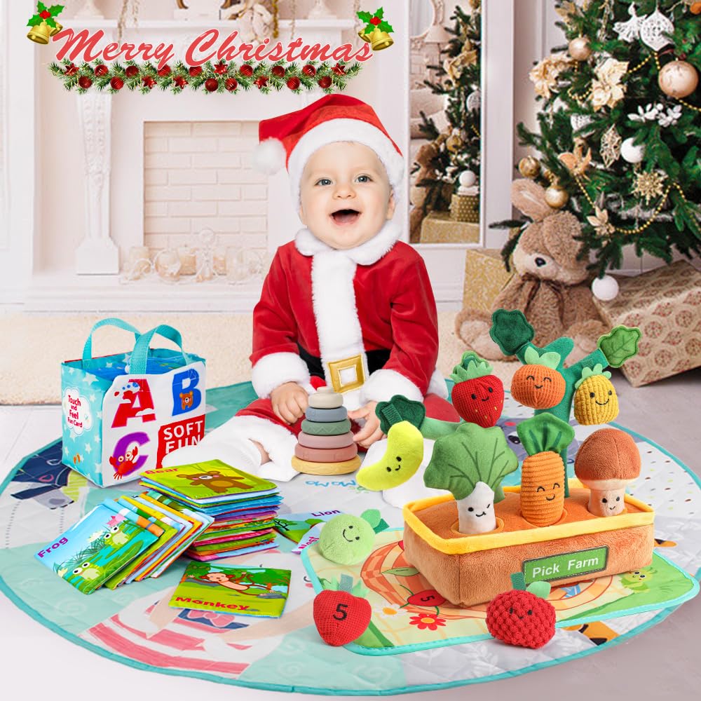 Mini Tudou 26 PCS Baby Soft Alphabet Cards, ABC Learning Flash Cards with Storage Bag, Washable Soft Letter Early Educational Toy for Babies Infants Toddlers Boys and Girls 0 1 2 3 Years Old