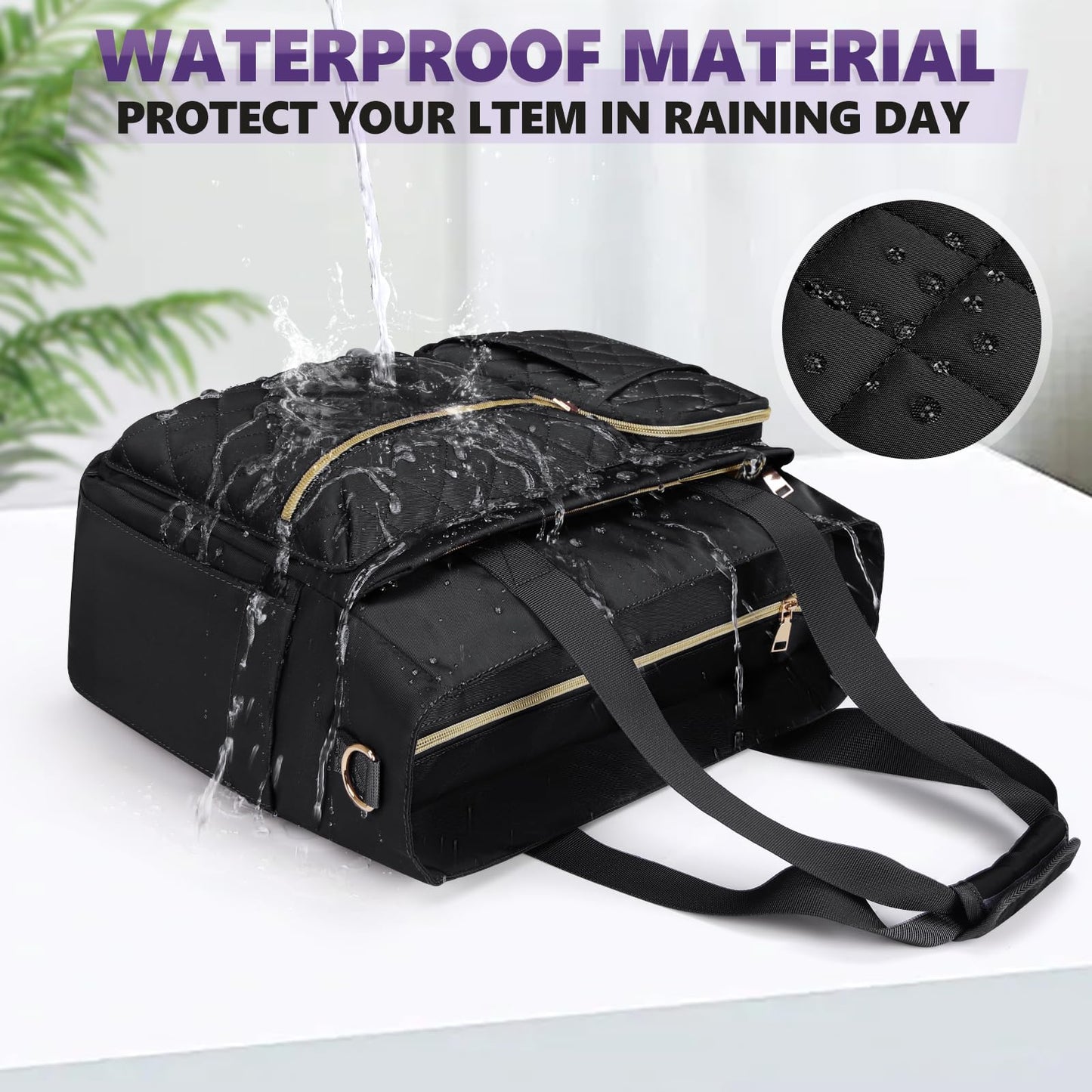 SDYSM Teacher Tote Bag 15.6 inch Laptop Bag Work Bags for Women Nurse Tote Professional Computer Messenger Shoulder Bags Laptop Briefcase for Office, College, Nursing, Black