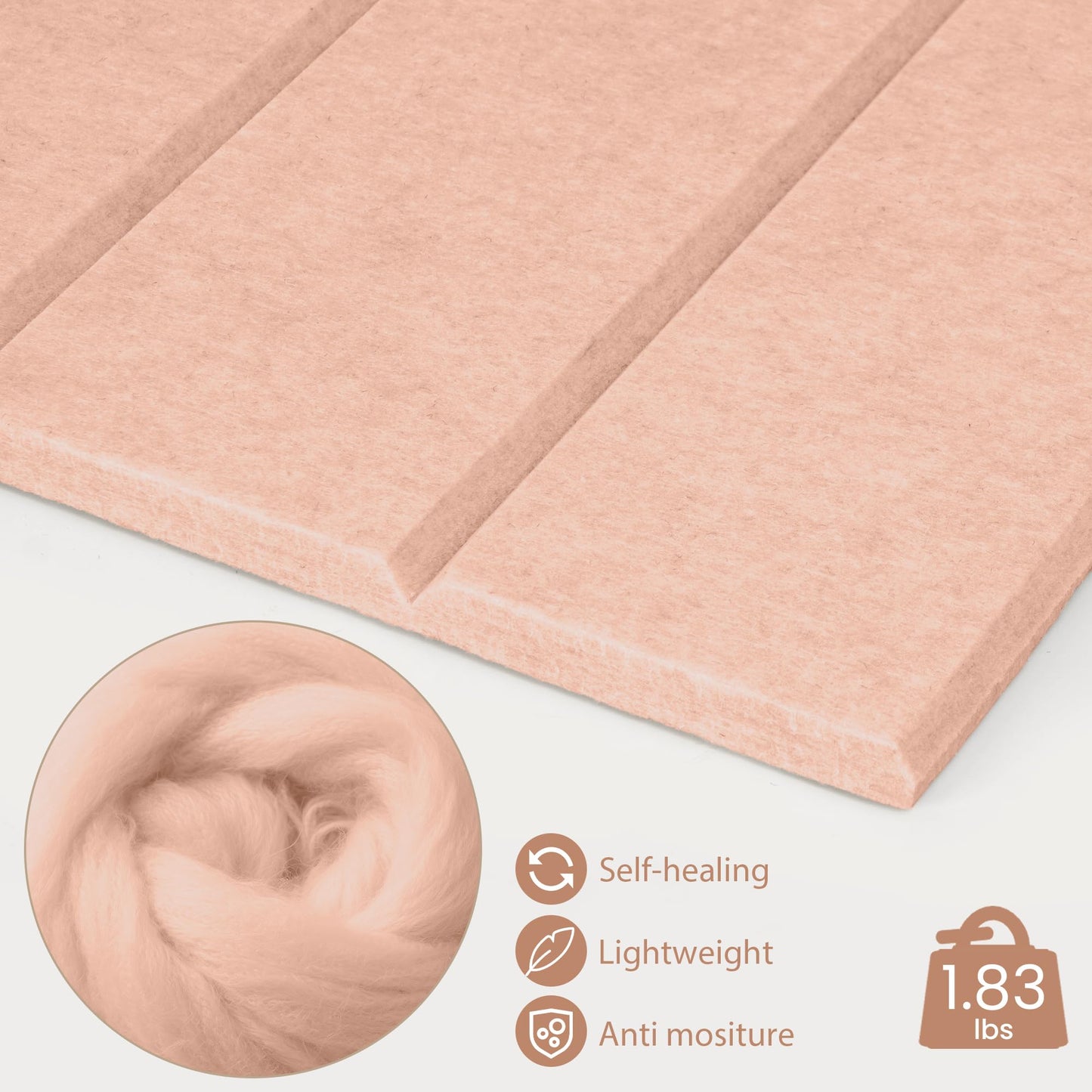 Lightomorrow Bulletin Board, 24 x 18 inches Felt Board Decorative Pin Board, 4' x 3' Cork Board Alternative for Wall, Foldable Photo Board with 20 Pushpins - Mauvey Pink Stripes