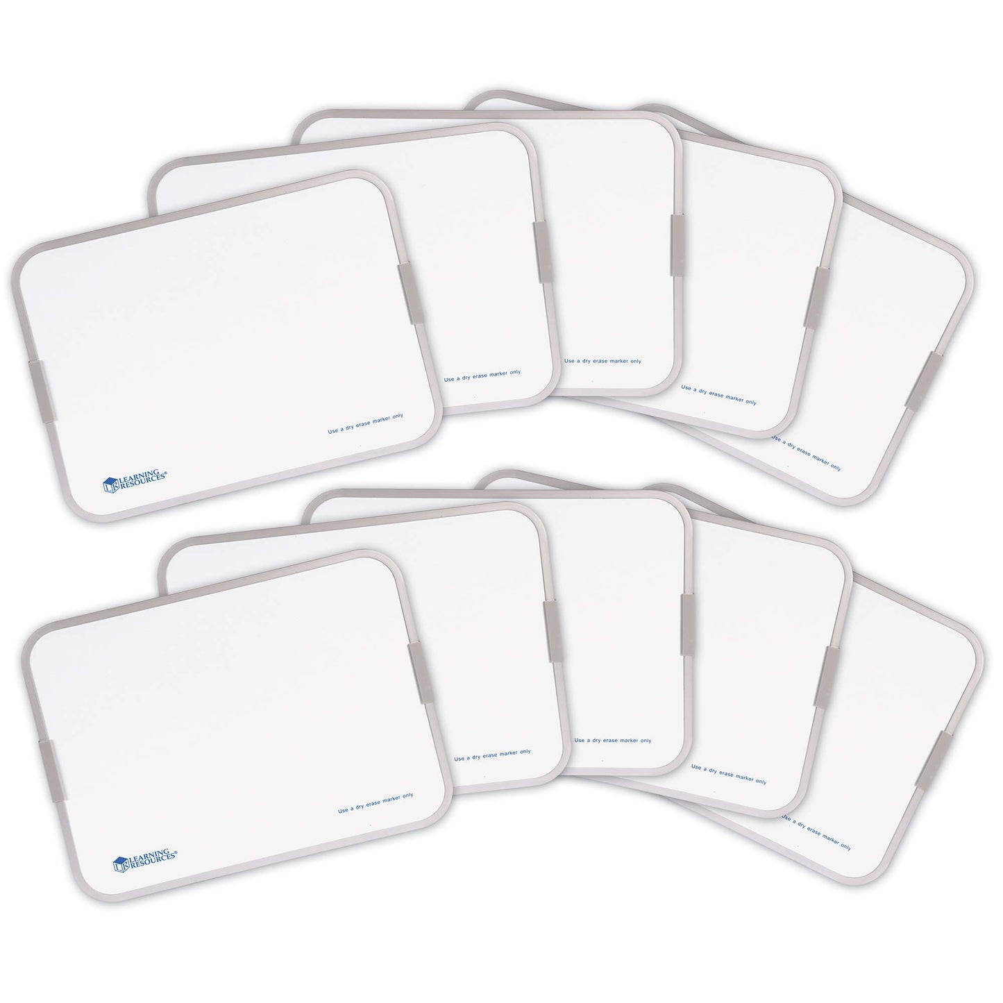 Learning Resources Magnetic Double Sided Dry Erase Boards, Set of 10 - White Board for Kids, Dry Erase Board Set, Student White Boards for Classroom, Mini Portable Whiteboard