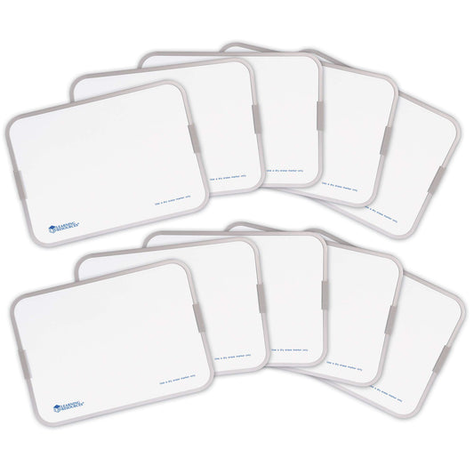 Learning Resources Magnetic Double Sided Dry Erase Boards, Set of 10 - White Board for Kids, Dry Erase Board Set, Student White Boards for Classroom, Mini Portable Whiteboard