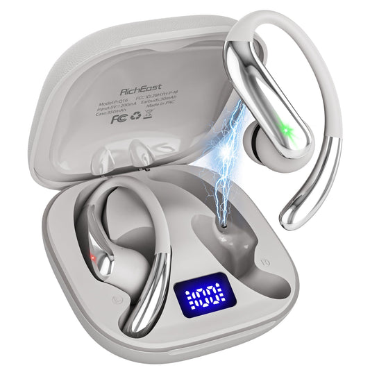 RichEast AI Translation Earbuds Real Time 50H Playtime Translator Ear Buds Audifonos Traductores Inglés Español 4-in-1 Translator Wireless Earphones for Trave/l Business/Learning Beige