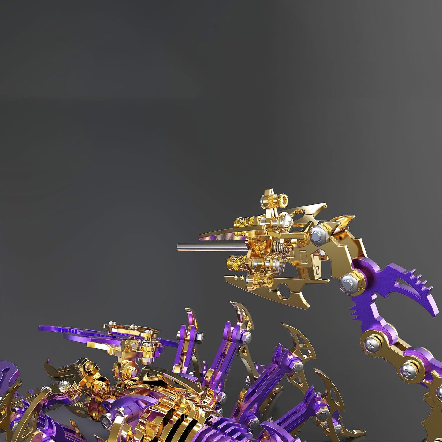 Metalkitor Scorpion 3D Metal Puzzles Kits for Adults Teens – 454 Pcs – Mechanical Assembly Models – 4 Hours to Build – Ideal for Gifts and Decorations (Gold Purple)
