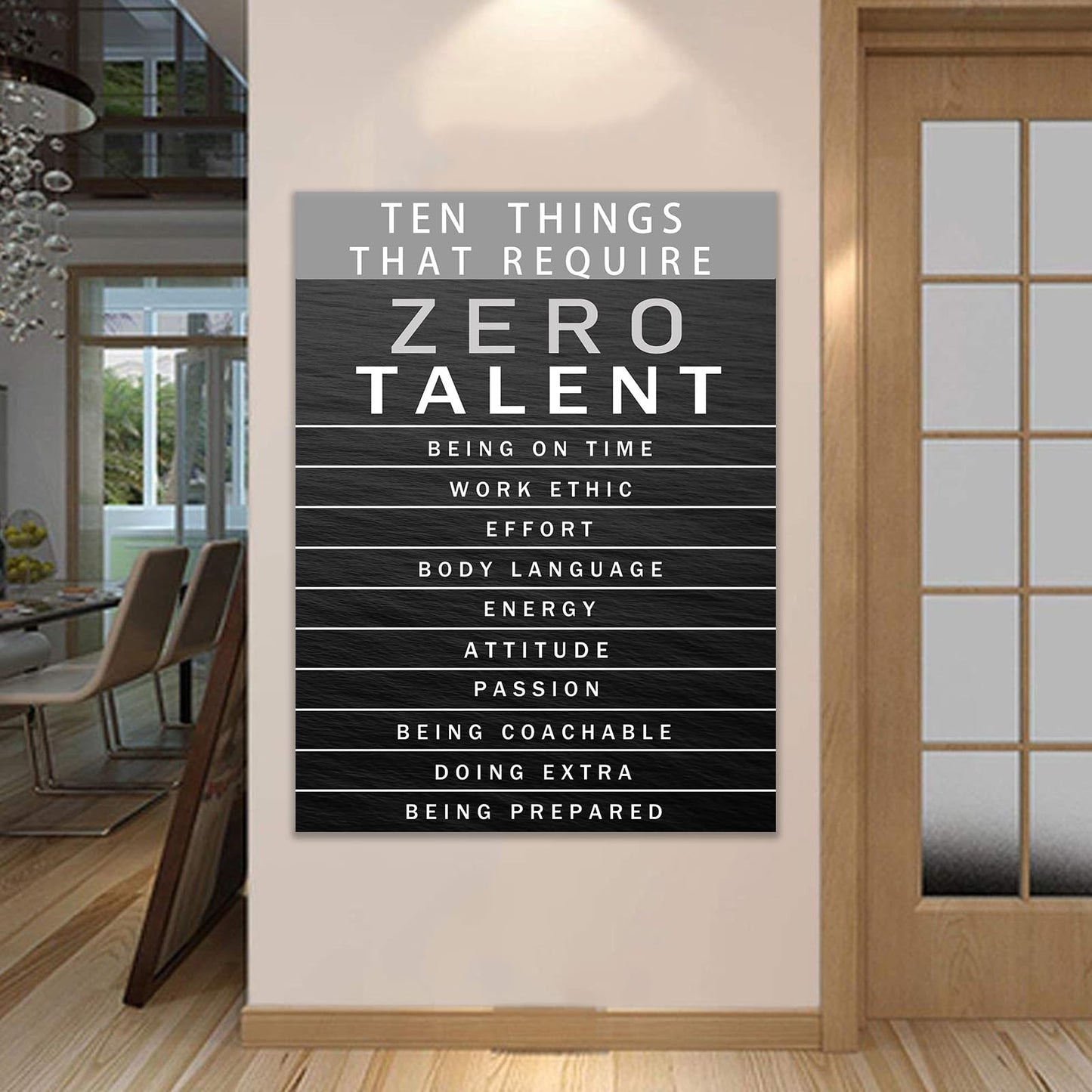 Office Wall Art Motivational Inspirational Posters Prints on Canvas Ten Things That Require Zero Talent Inspiring Quotes Picture Print for Living Room Home Decor Framed Ready to Hang [30''W x 40''H]