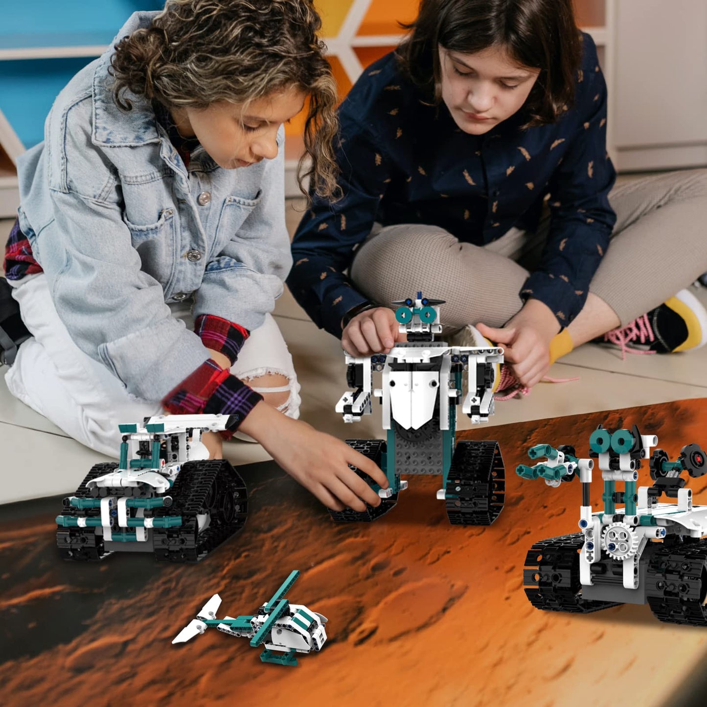 Suplanet STEM Robot Toys for 8-14, 12 in 1 Remote Control Robotics Toys for Kids, Programmable Building Robot Kit Birthday Present for Science Educational(557 Pcs)