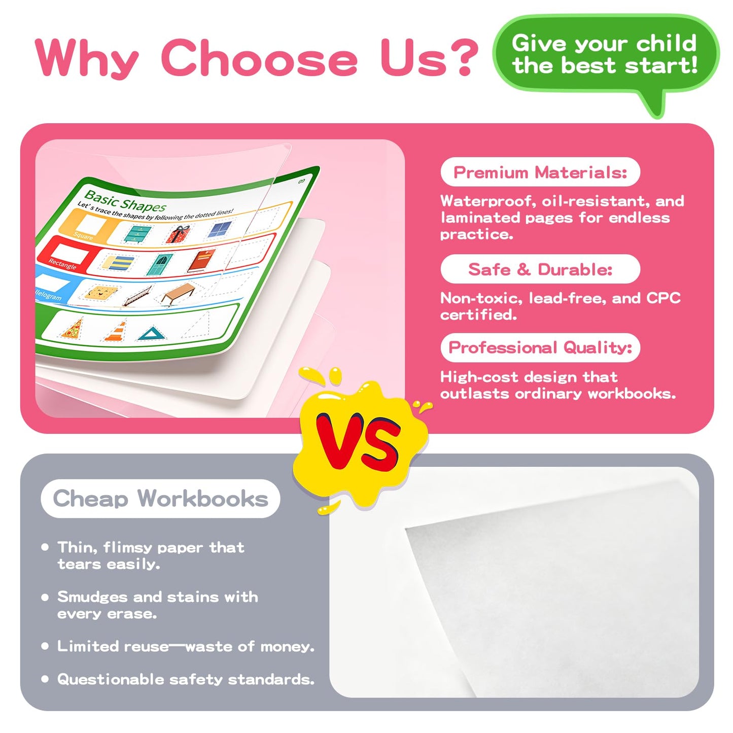 Preschool Learning Activities, Tracing Books for Kids Ages 3-5, Toddler Handwriting Practice Busy Book, ABC Alphabet Letter Number Tracing, Pre-K Kindergarten Workbook Activity Book for 3 4 5 Year Old