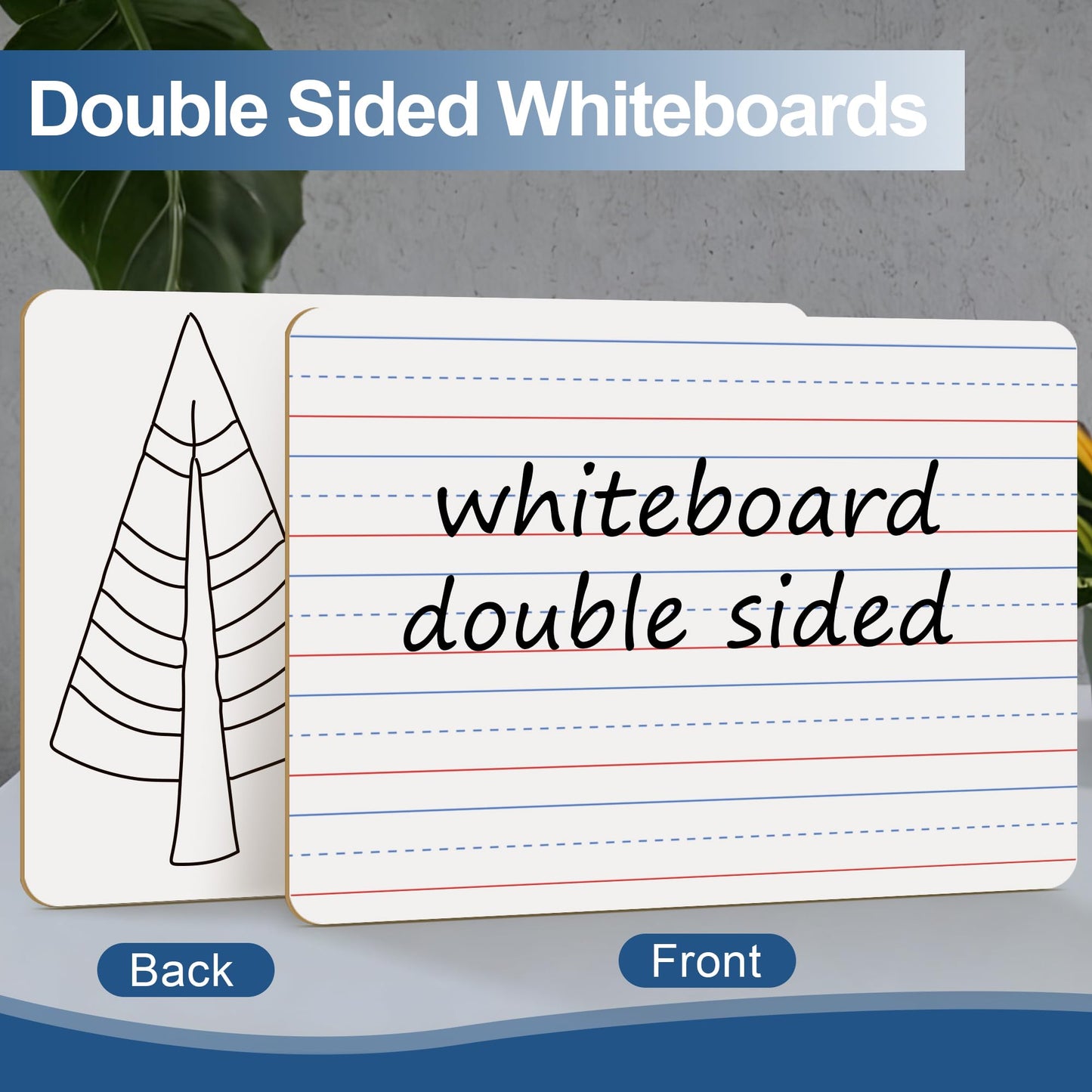 Dry Erase Boards, 24 Pack 9 x 12 Inch Mini Portable Practice White Boards with 24 Markers, 24 Erasers, Double Sided Personal Small Whiteboards with Lines for Kids, Students, Teachers Classroom School