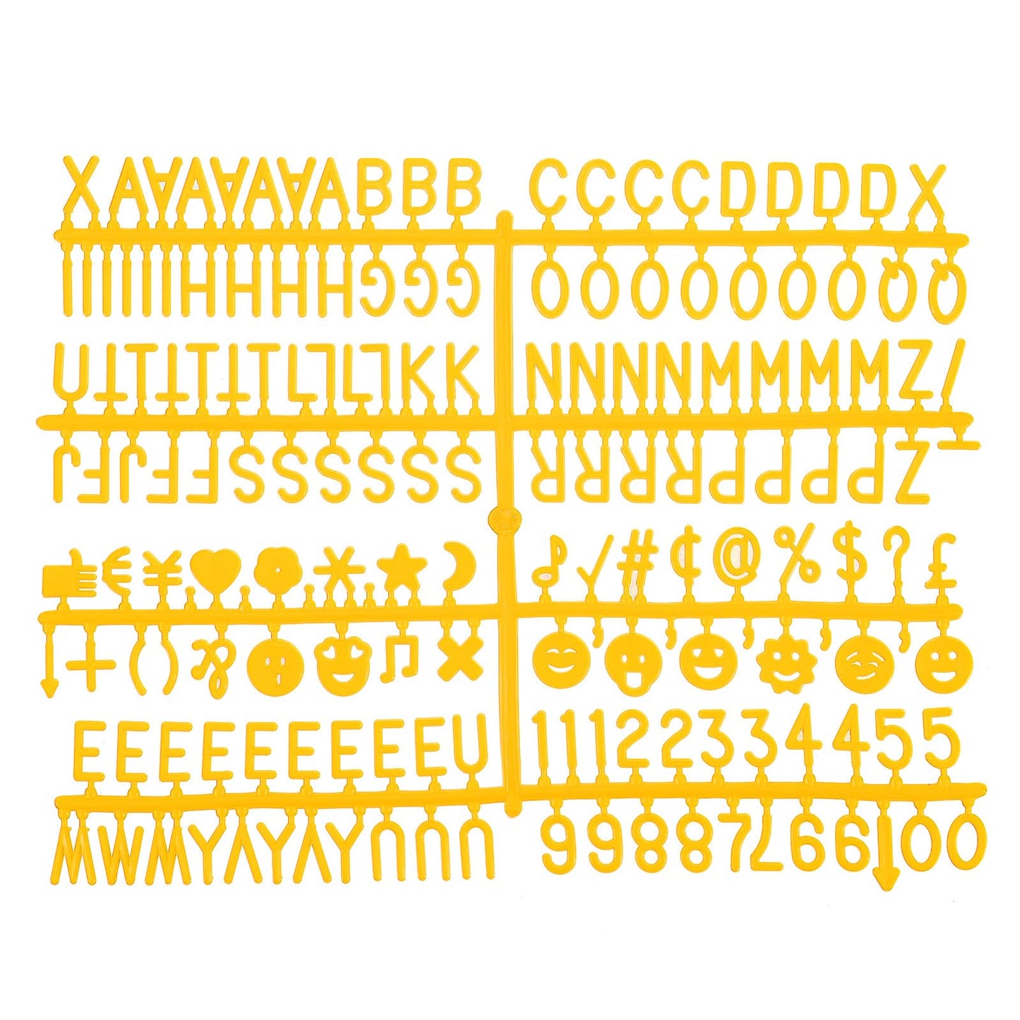 MECCANIXITY 3/4 Inch Letters Set for Felt Letter Board Numbers Symbols Bright Yellow Alphabet Message Board Changeable for Cafe, Wedding, Birthday
