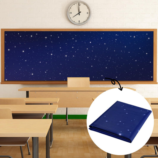 120x47 in Bulletin Board Fabric Background Back to School Classroom Decoration Large Polyester Photography Backdrop for Class Home Office Wall Decor Pillows Curtains Crafts Starry