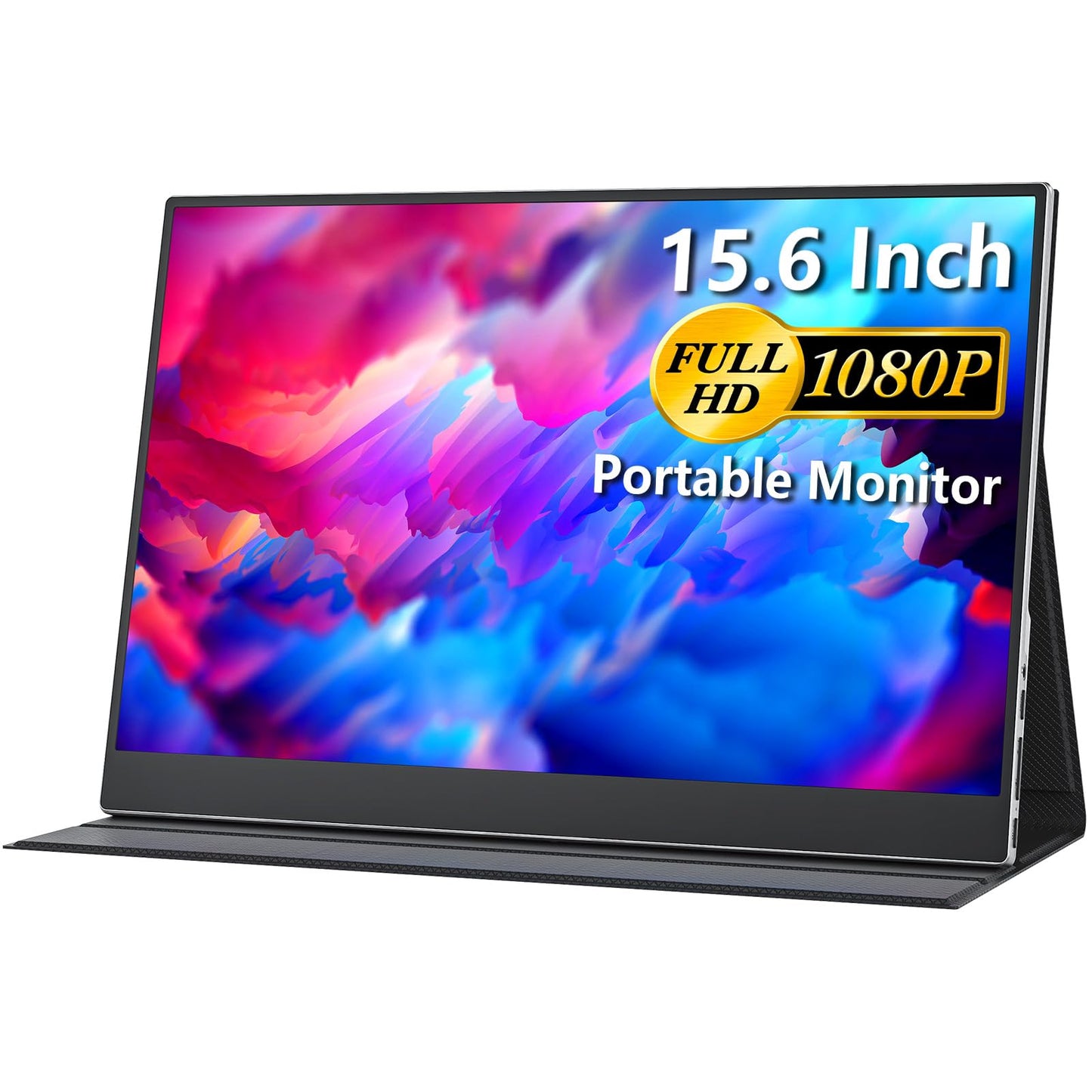 cocopar Portable Monitor 15.6 Inch 1080P FHD 60Hz 85% sRGB Travel Monitor with Speaker HDMI USB-C Second Screen for Laptop MacBook Surface PC Xbox PS4/5, VESA Mountable, with Full Cover Stand