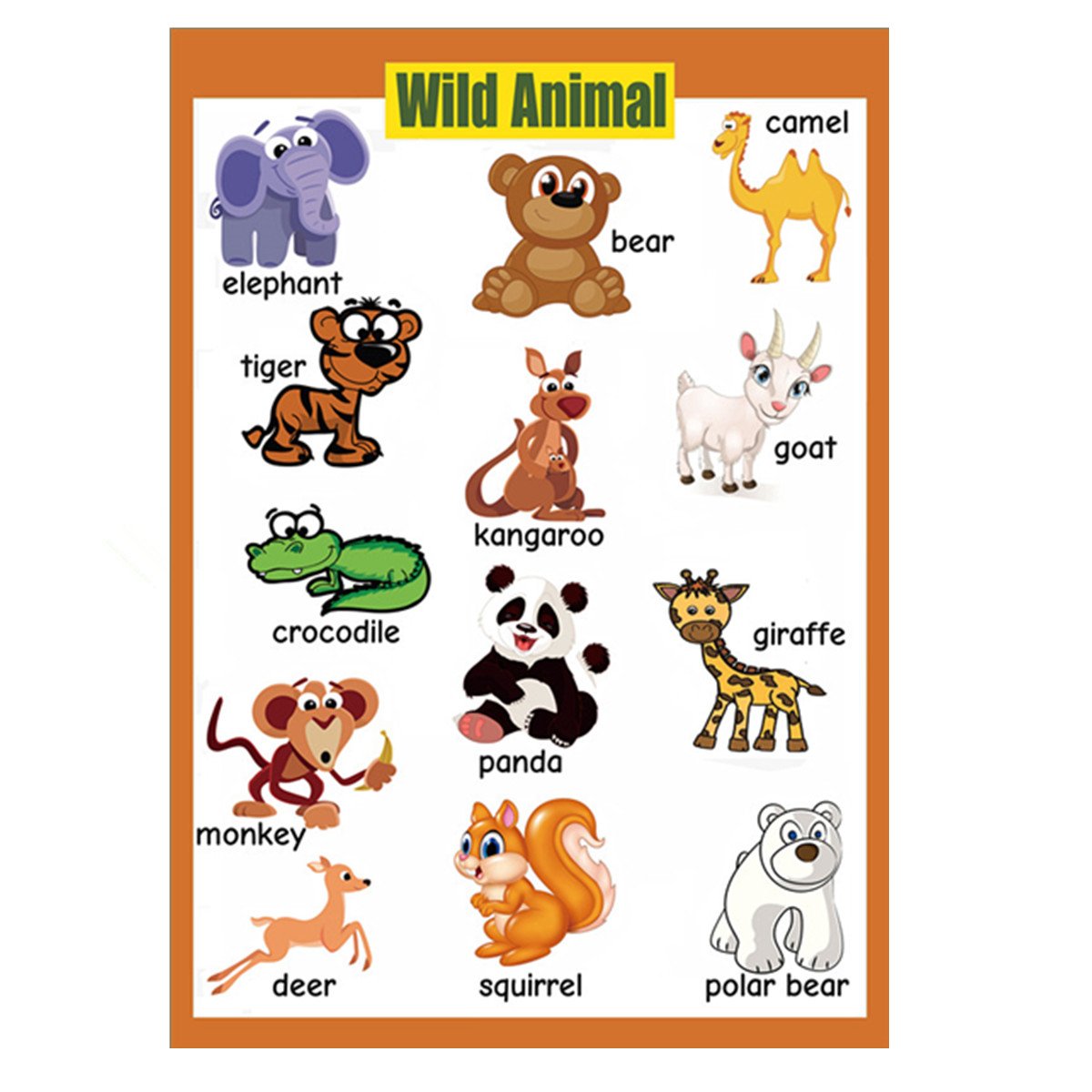4 Pieces Laminated Educational Preschool Posters for Toddlers| Educational Wall Charts | School classroom Posters | Class decorations for Kindergarten- Sea Animal,Farm Animal,Wild Animal, Insect.