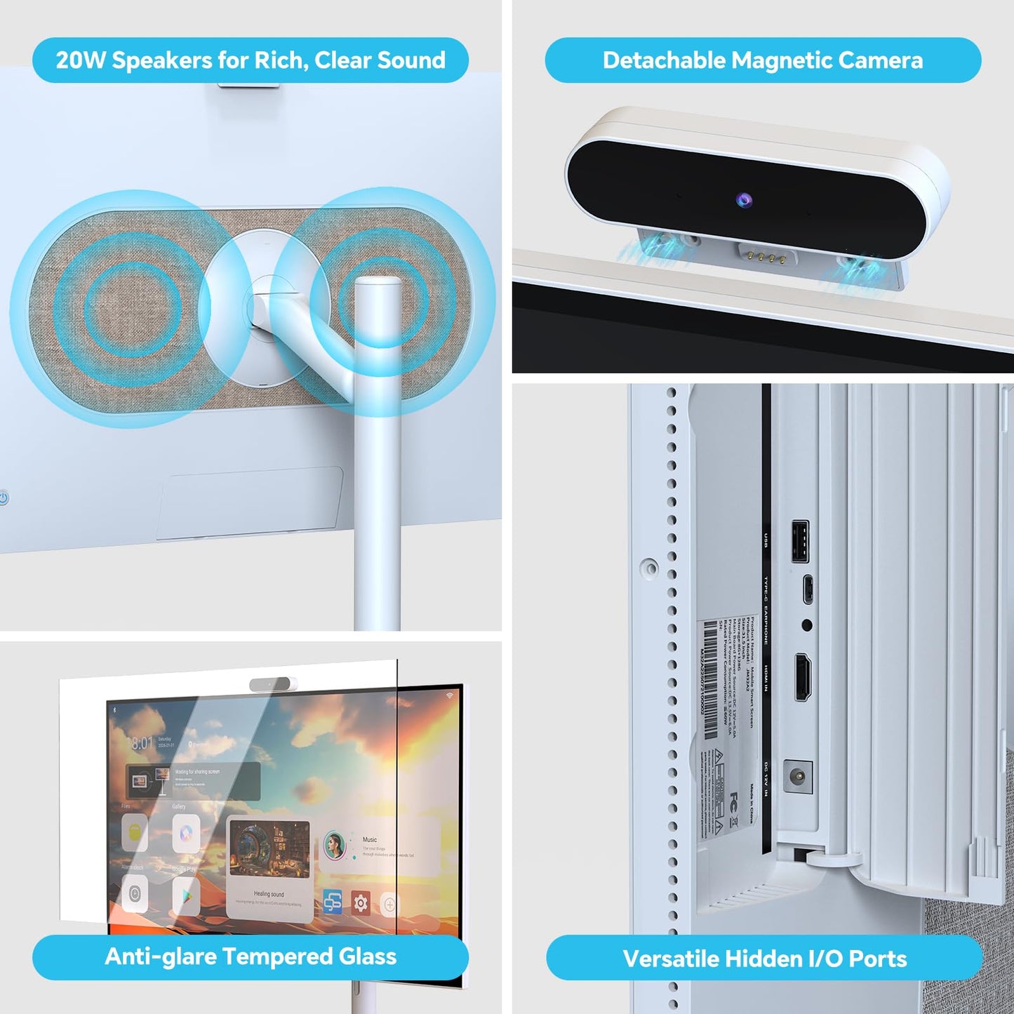 Cugima 27" FHD Smart Portable TV on Wheels