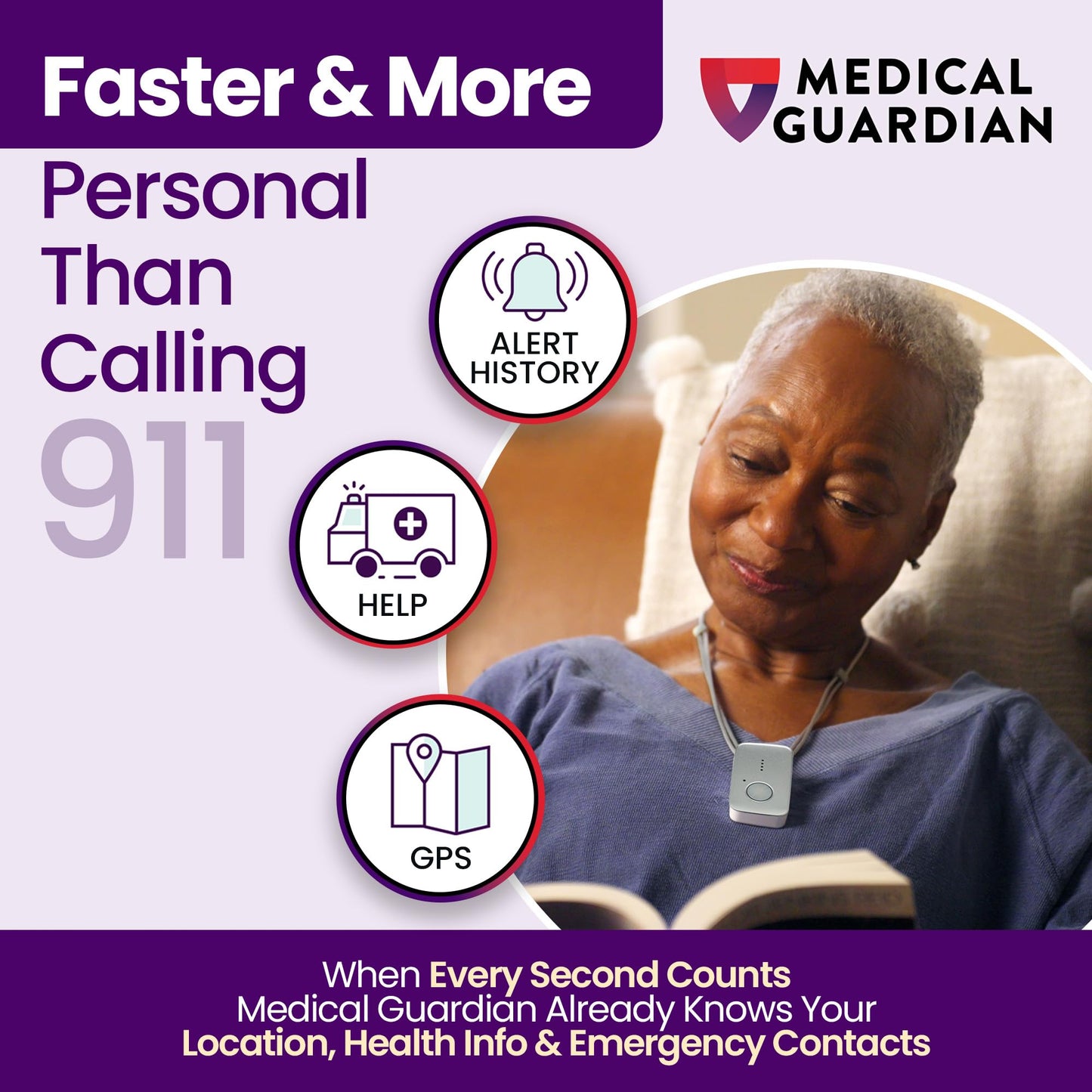 Medical Guardian MGMini | Get Help Instantly & Stay Independent | Medical Alert Device for Seniors | 24/7 Monitoring, GPS Tracking, Emergency Button | Subscription Required | Silver