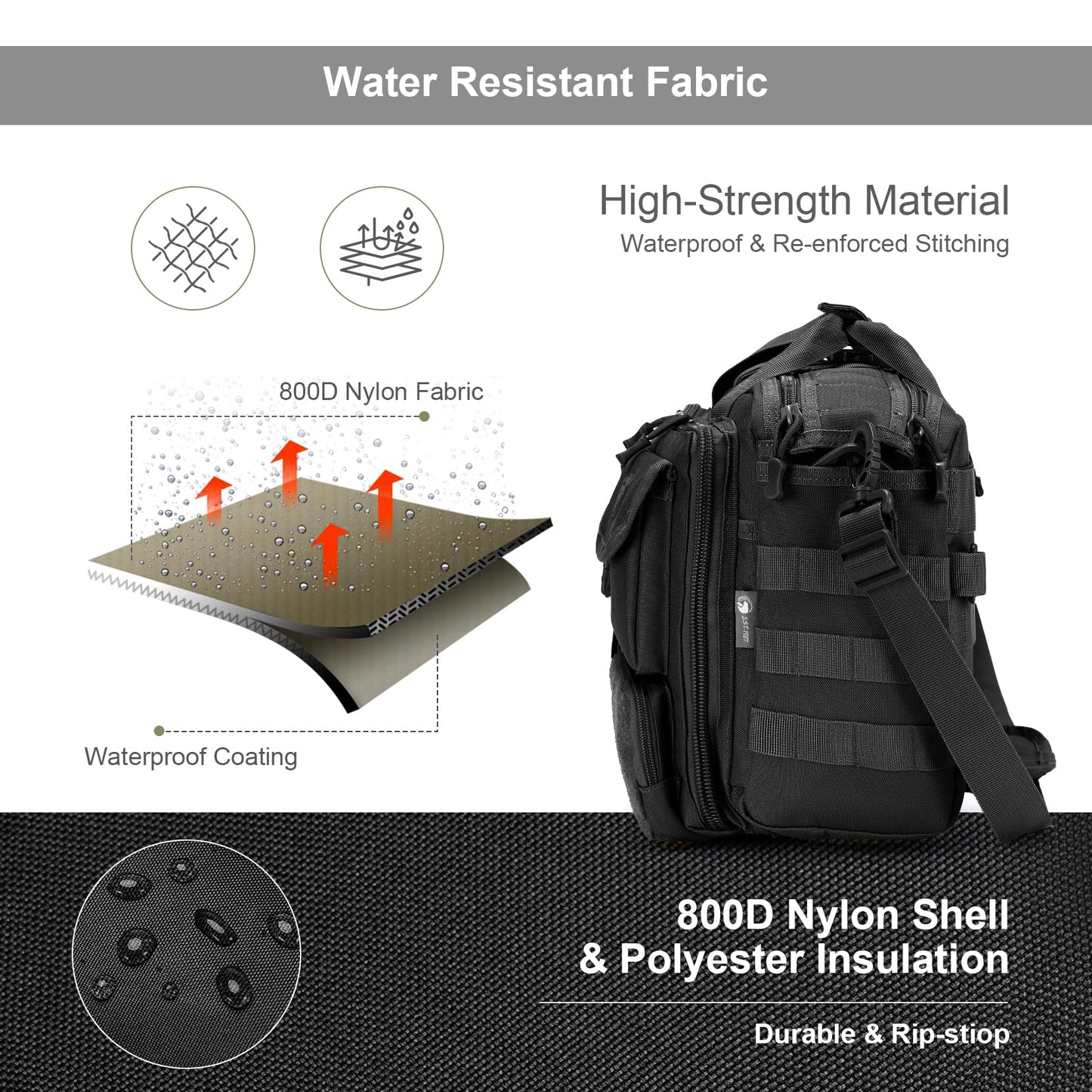 Stypos Tactical Messenger Bag, Tactical Briefcase for Man Military Laptop Bag 15.6/17.3 Inch Messenger Shoulder Bag