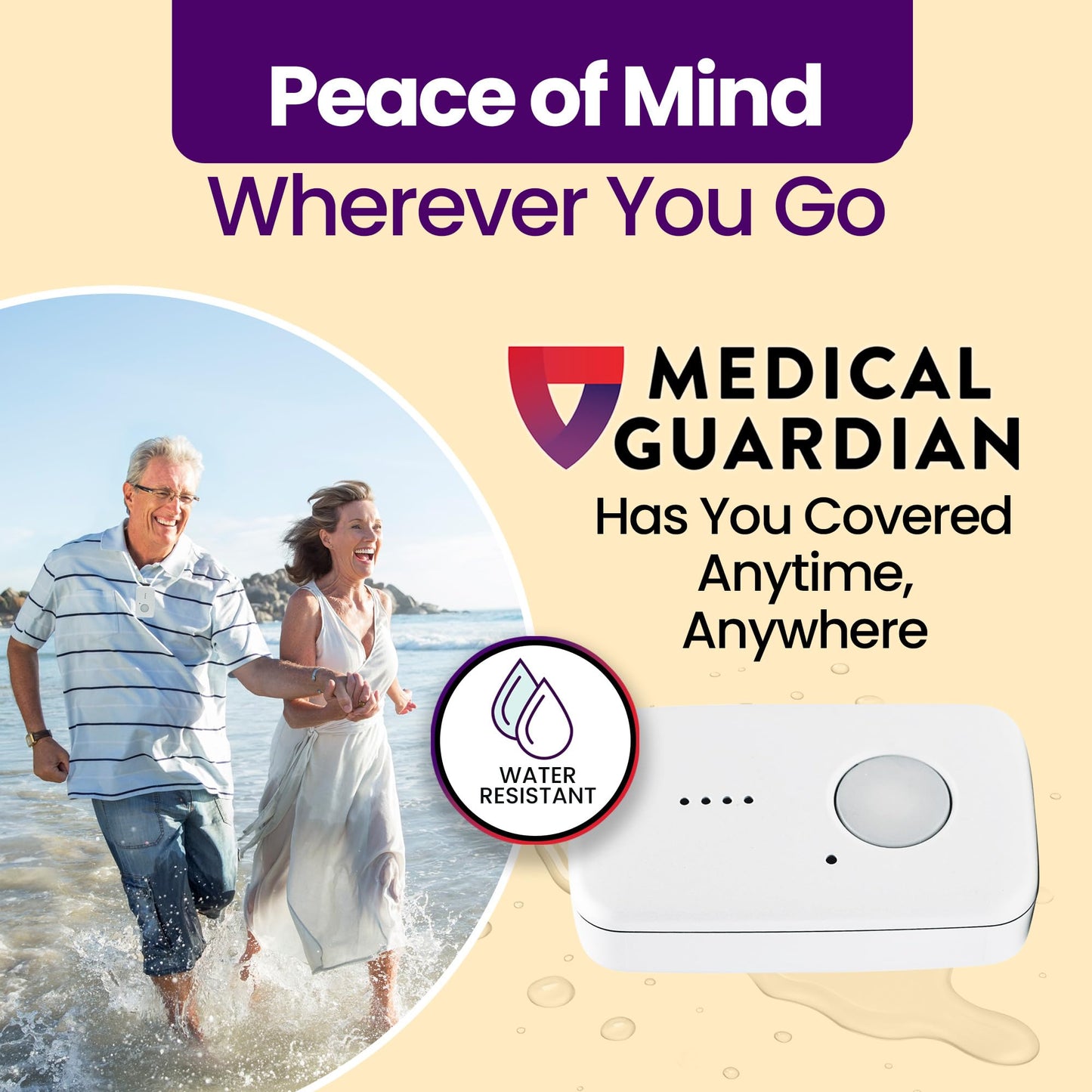 Medical Guardian MGMini | Get Help Instantly & Stay Independent | Medical Alert Device for Seniors | 24/7 Monitoring, GPS Tracking, Emergency Button | Subscription Required | Pearl