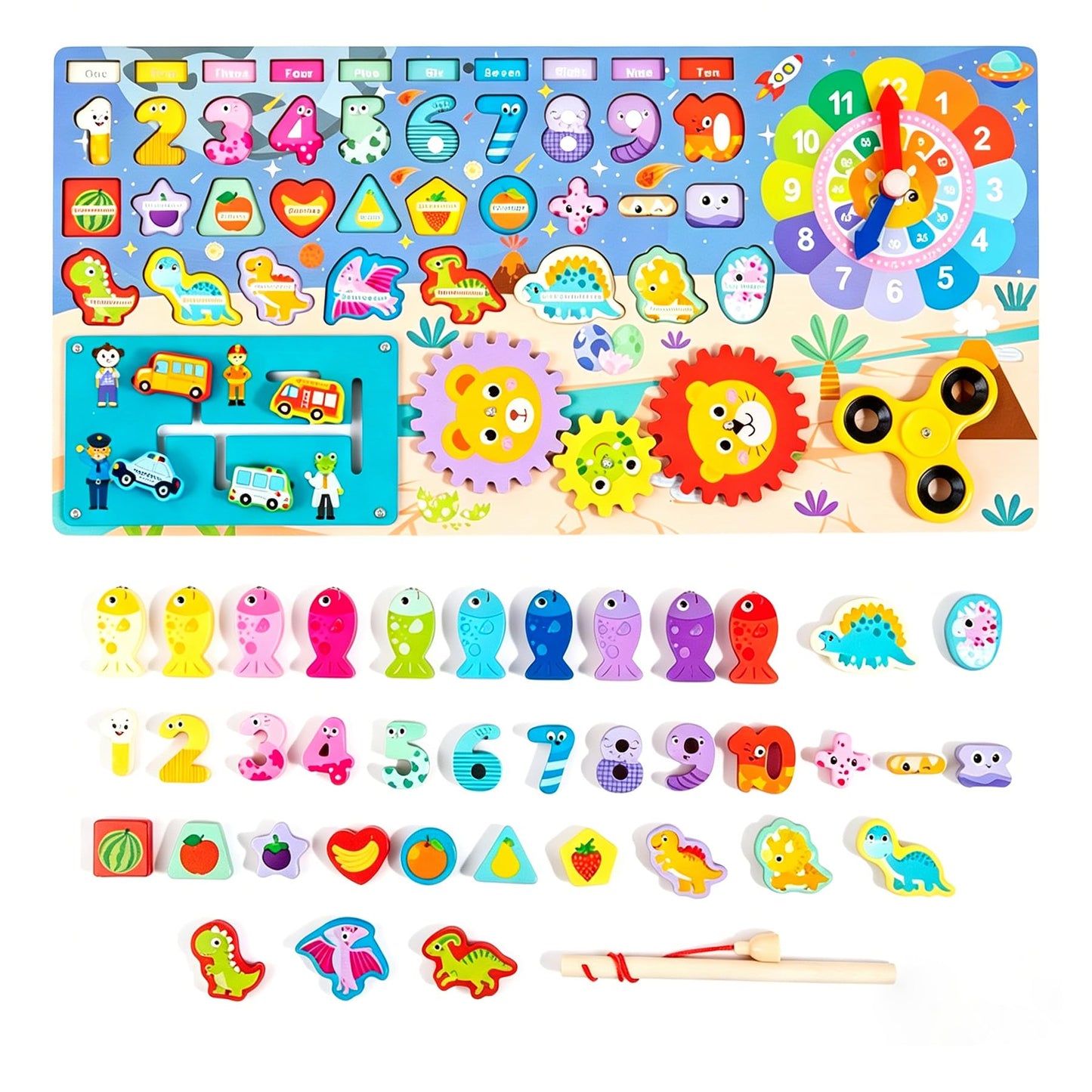 Wooden Busy Board for Toddles,Wooden Puzzles for Toddlers Ages 3-5,Early Educational Toys,Preschool Educational Activities & Educational Toys,Great Preschool Gifts for Girls & Boys