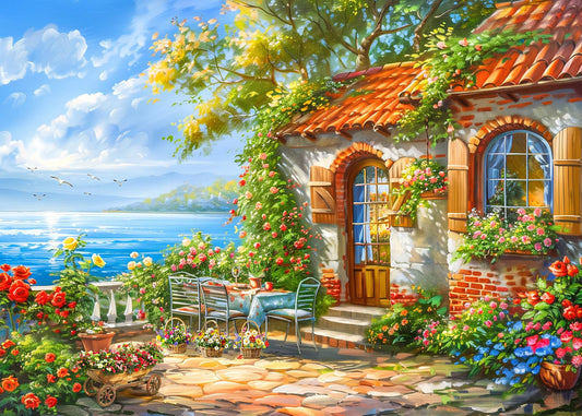 MBOQIU 1000 Piece Puzzle for Adults - Coastal Resort Puzzles for Adults 1000 Pieces, Letters on Back, Summer Scene Jigsaw Puzzle, Challenging Puzzles for Teens Seniors - 27.6 x 19.7 inches