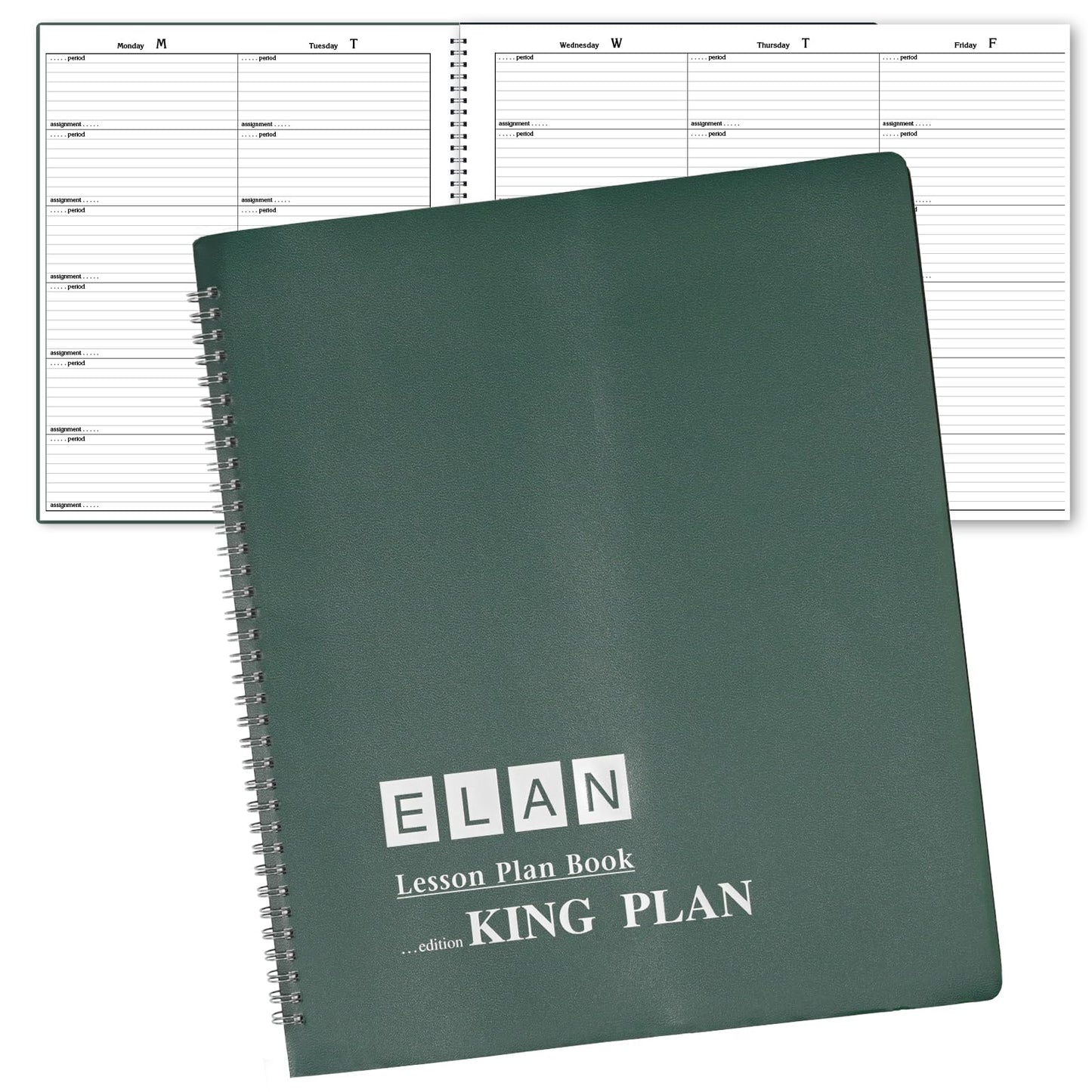 6 Period EXTRA Large Teacher Lesson Plan; Days Horizontally Across the Top (King Plan)